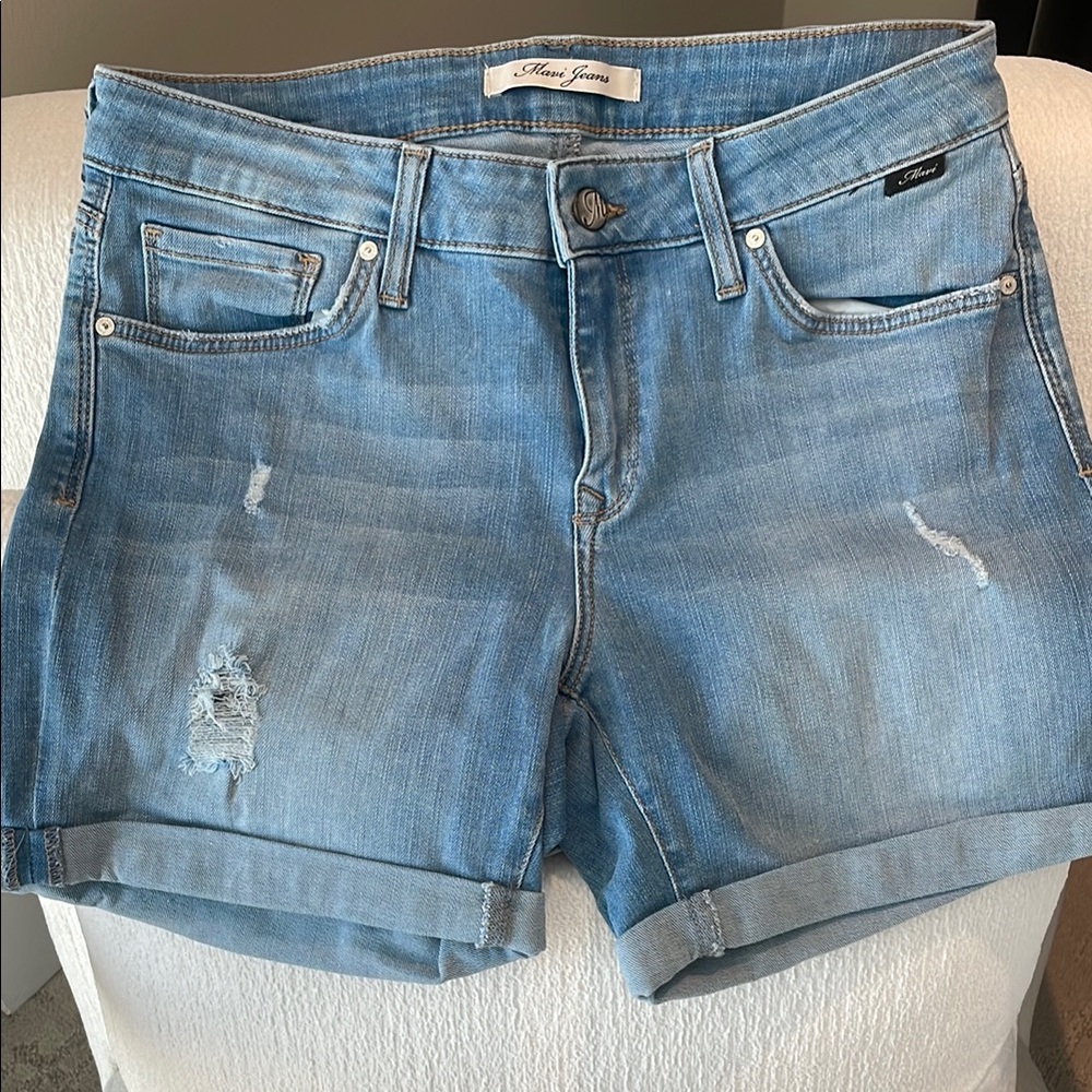 Mavi Blue Jean Shorts Distressed Cuffed Casual